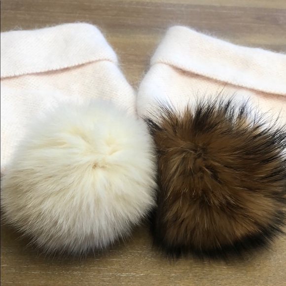 Accessories - Cute Angora Fur & Fur Pom Beanie / Cap / Ski Hat
